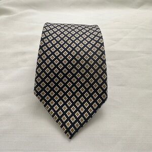 Brooks Brothers Navy and Gold Geometric Tie